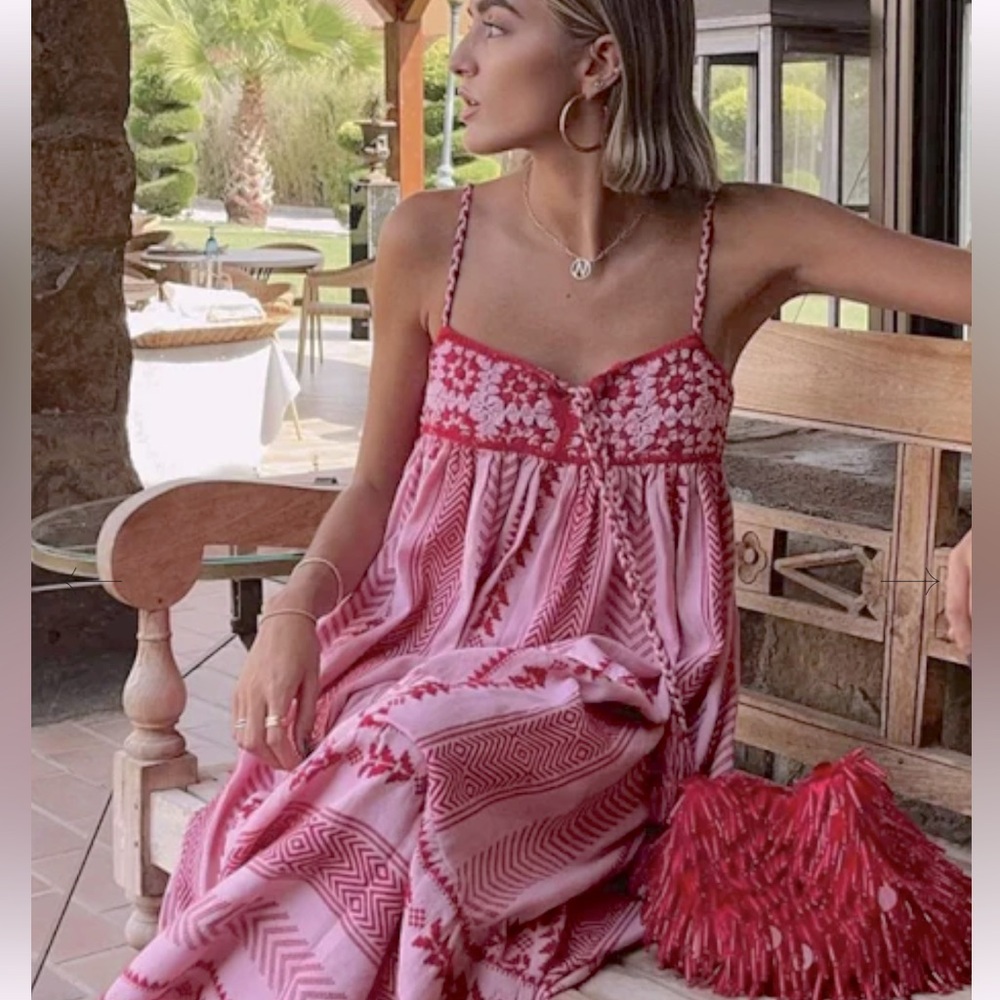 New! The “Paige” Granny Square Crochet Bohemian Embroidered Maxi Dress